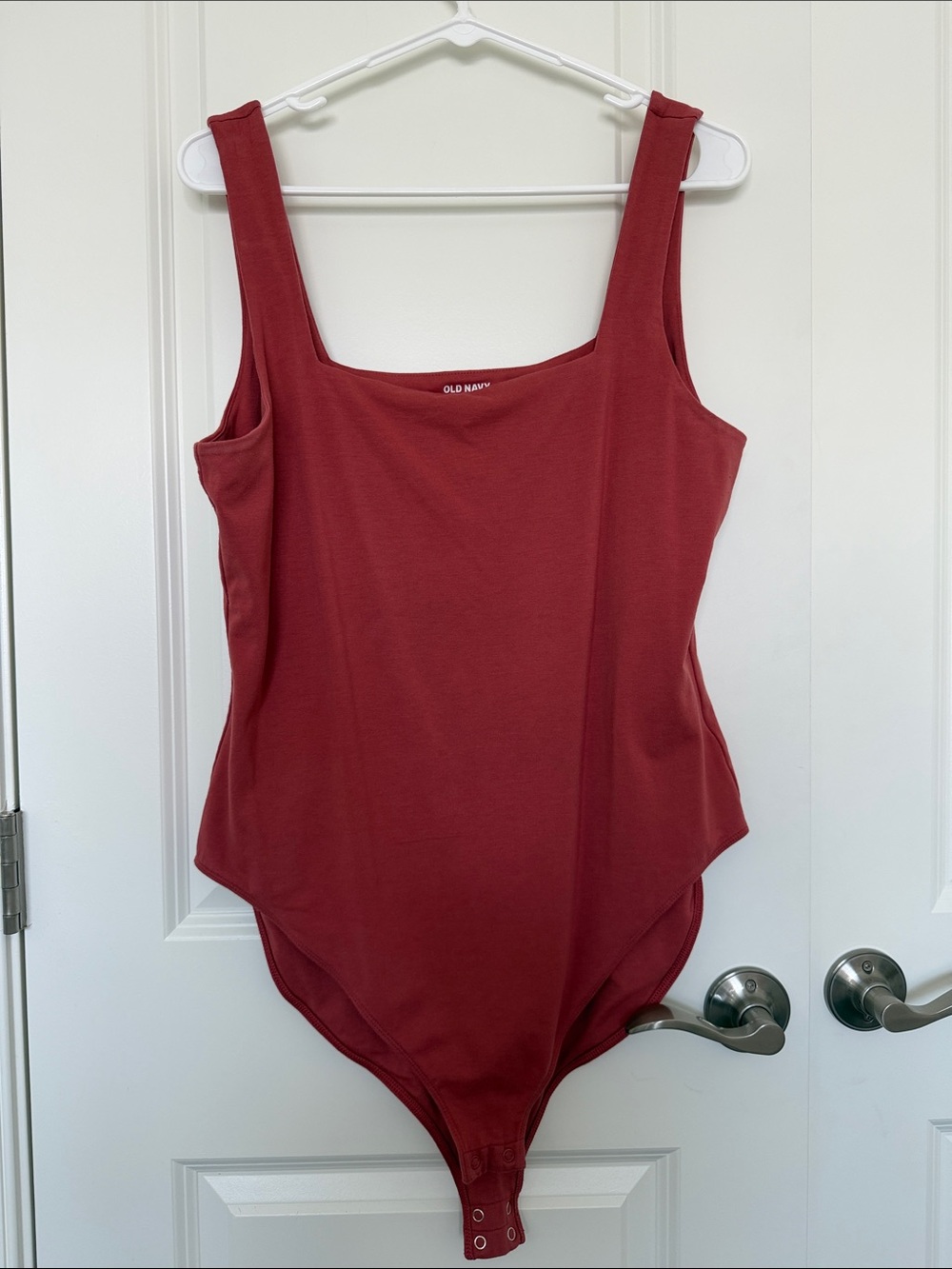 Old Navy Brick Red Square-Neck Tank Bodysuit